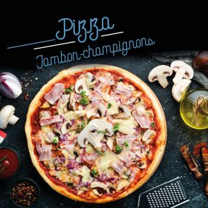 La pizza Jambon Champignons du Brasseur