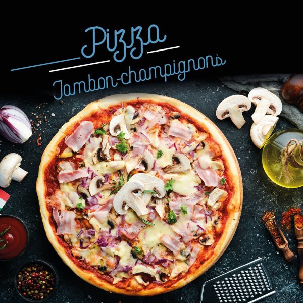 La pizza Jambon Champignons du Brasseur